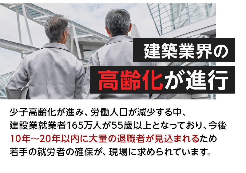 建築業界の高齢化が進行
